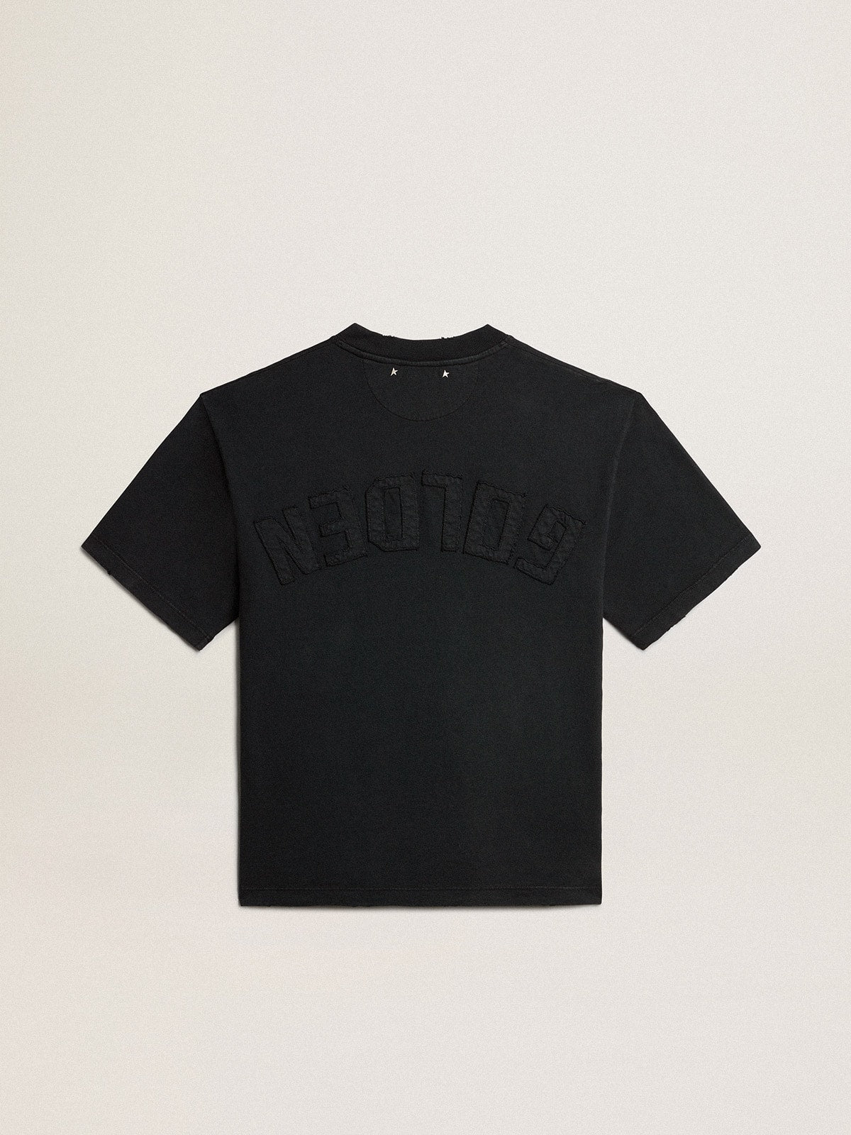 T-shirt in washed black with reverse logo on the back - Jersey Capsule - Golden Goose Women