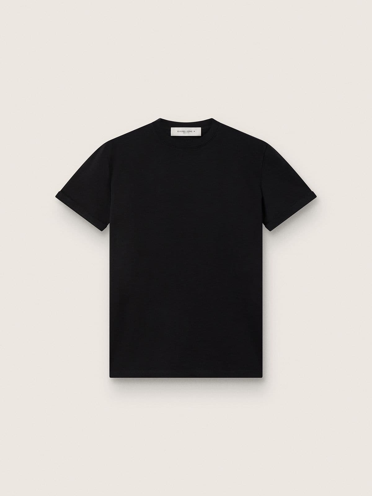 Women’s regular-fit distressed T-shirt in black - Golden Goose Women