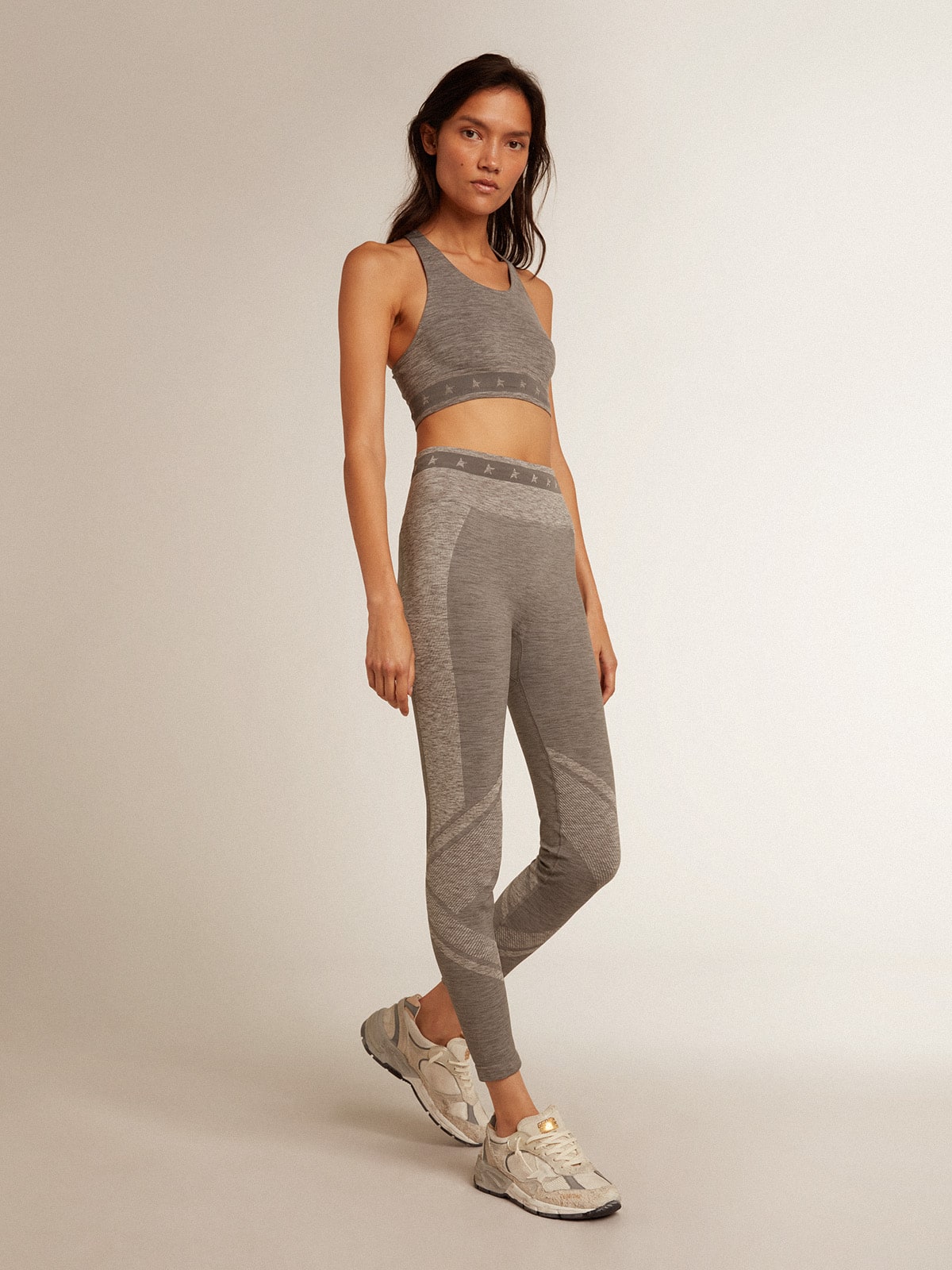 Gray melange athletic top - Golden Goose Women