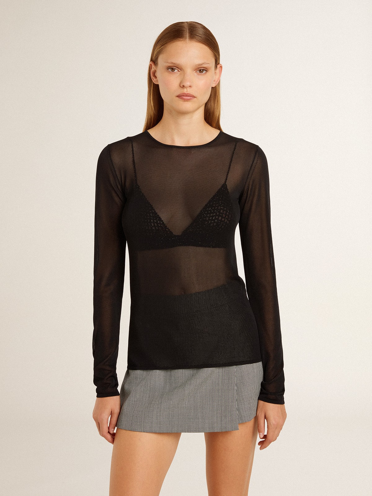 Women's black crew neck t-shirt - Golden Goose Women