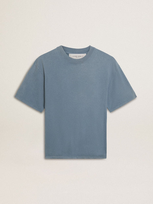 Baby blue T-shirt with reverse logo on the back - Jersey Capsule - Golden Goose Women