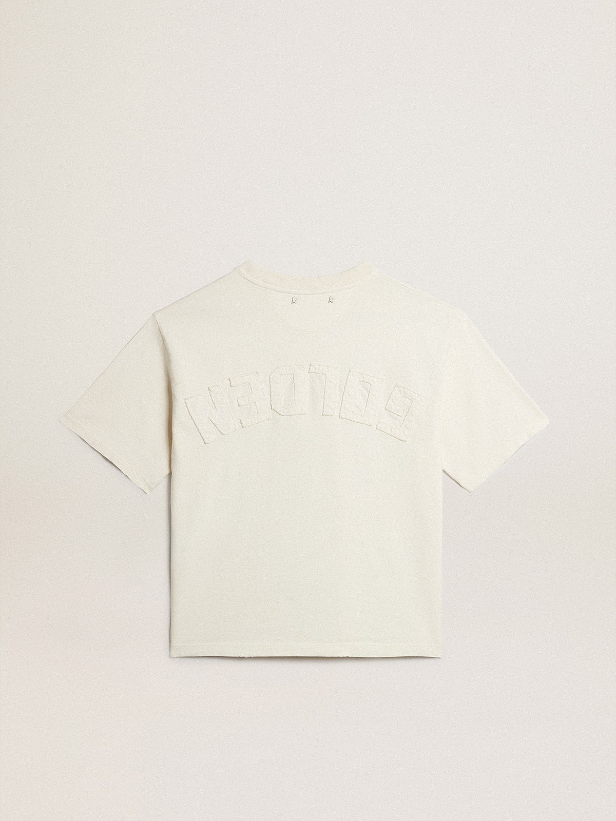 T-shirt in aged white with reverse logo on the back - Jersey Capsule - Golden Goose Women