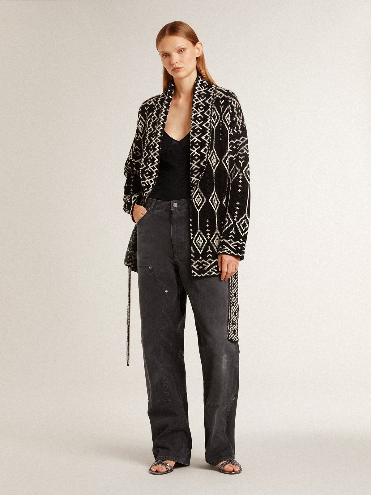 Women's black V-neck bodysuit - Golden Goose Women