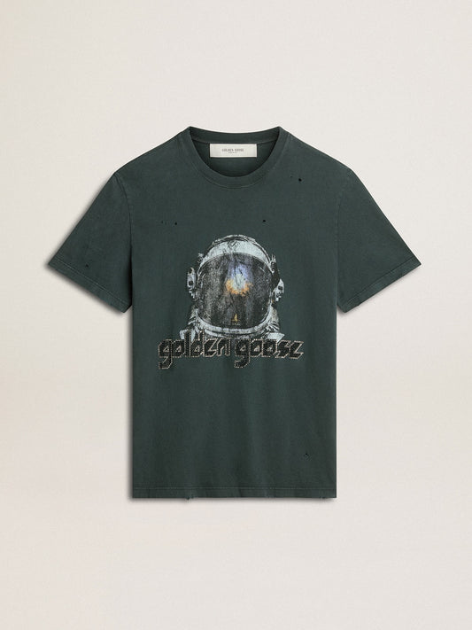 Black T-shirt with multicolor print - Golden Goose Women|Men