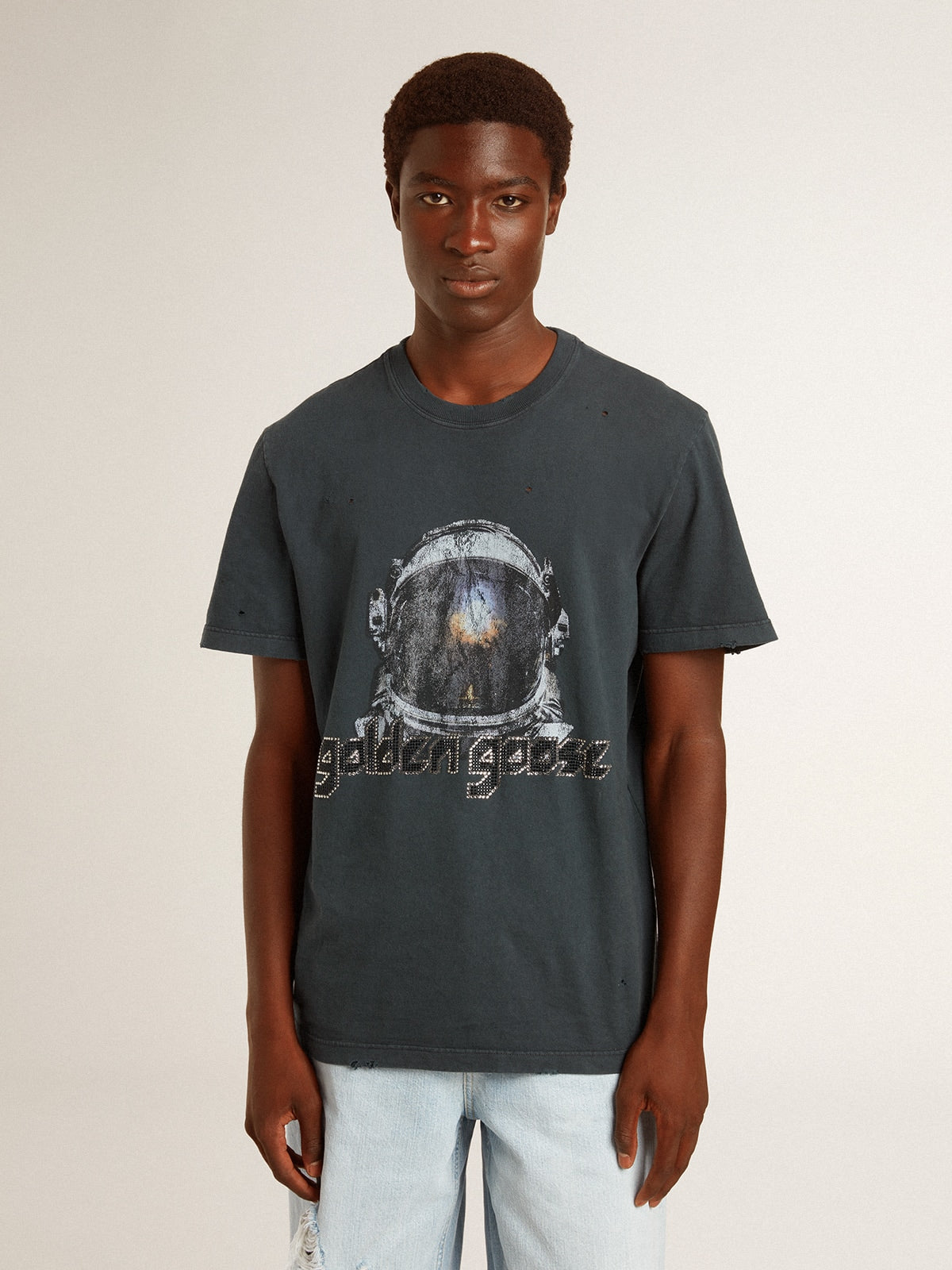 Black T-shirt with multicolor print - Golden Goose Women|Men