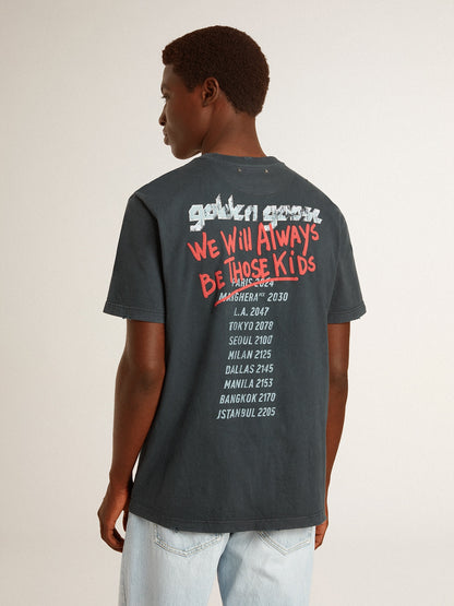 Black T-shirt with multicolor print - Golden Goose Women|Men