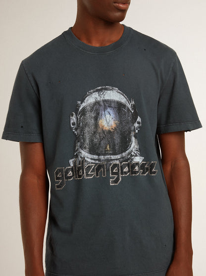 Black T-shirt with multicolor print - Golden Goose Women|Men
