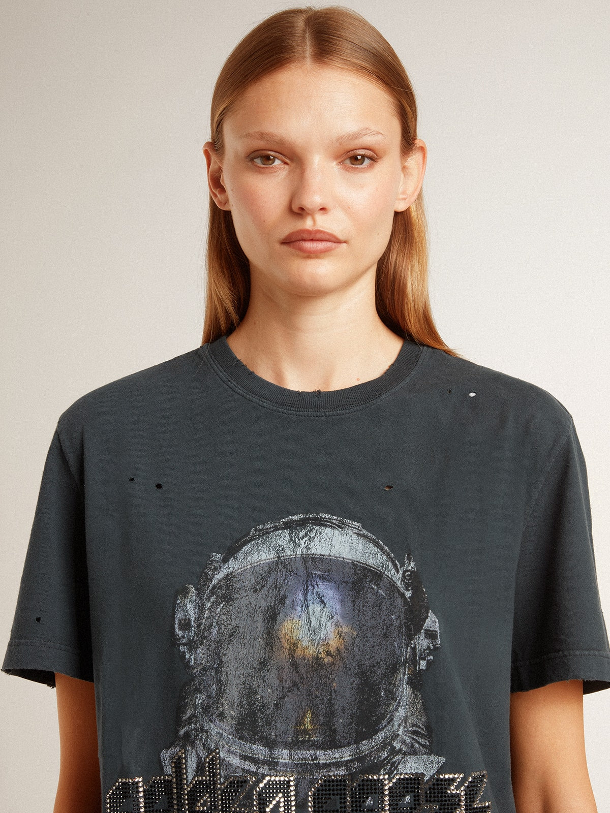 Black T-shirt with multicolor print - Golden Goose Women|Men