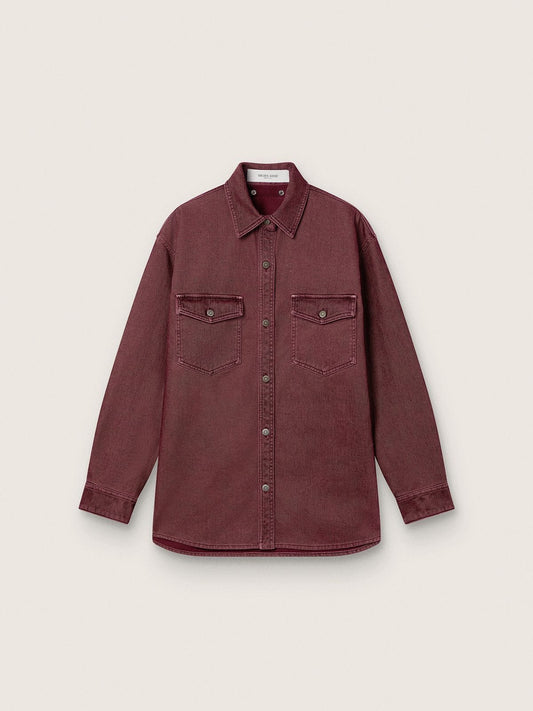 Women's shirt in burgundy denim - Golden Goose Women