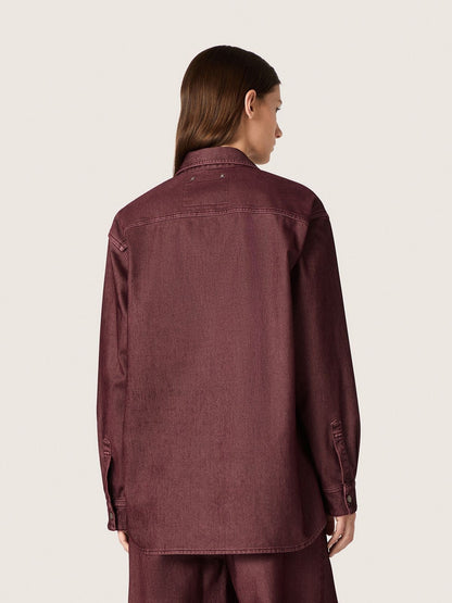 Women's shirt in burgundy denim - Golden Goose Women