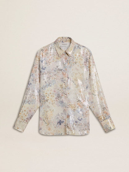 Women's shirt with multicolor floral sequin print - Golden Goose Women