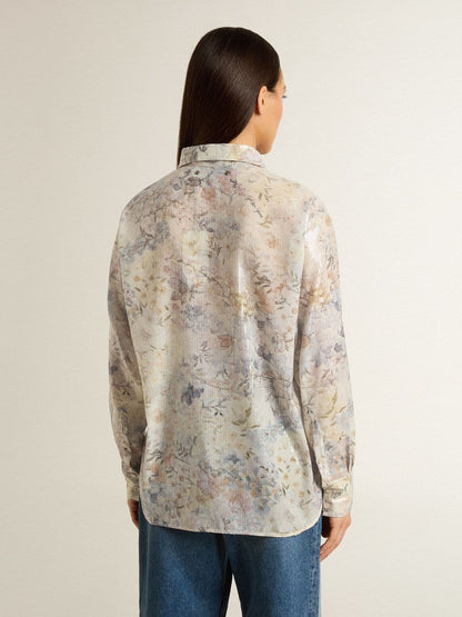 Women's shirt with multicolor floral sequin print - Golden Goose Women