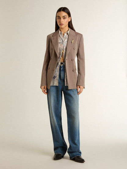 Women's shirt with multicolor floral sequin print - Golden Goose Women