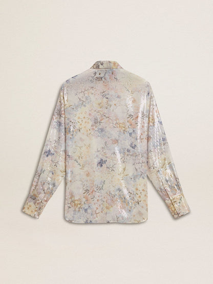 Women's shirt with multicolor floral sequin print - Golden Goose Women