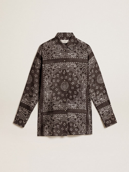 Pajama shirt in anthracite gray with paisley print - Golden Goose Women