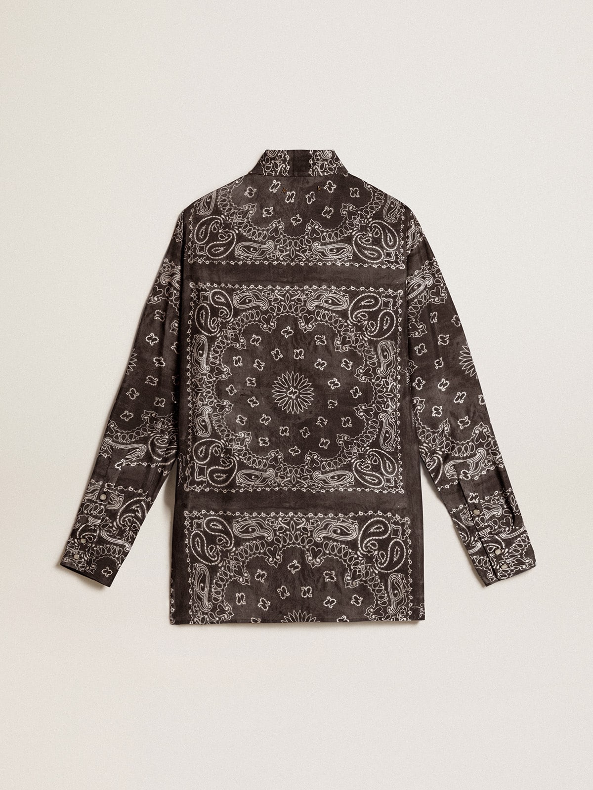 Pajama shirt in anthracite gray with paisley print - Golden Goose Women