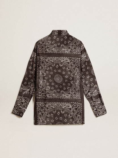 Pajama shirt in anthracite gray with paisley print - Golden Goose Women