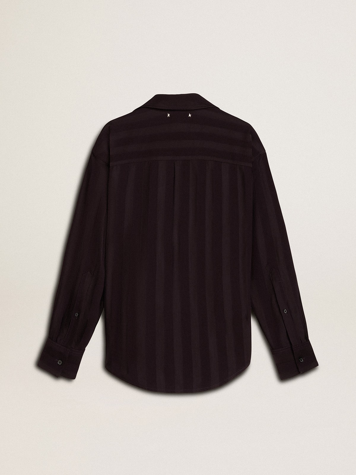 Women's black shirt with vertical stripes and side knot closure - Golden Goose Women