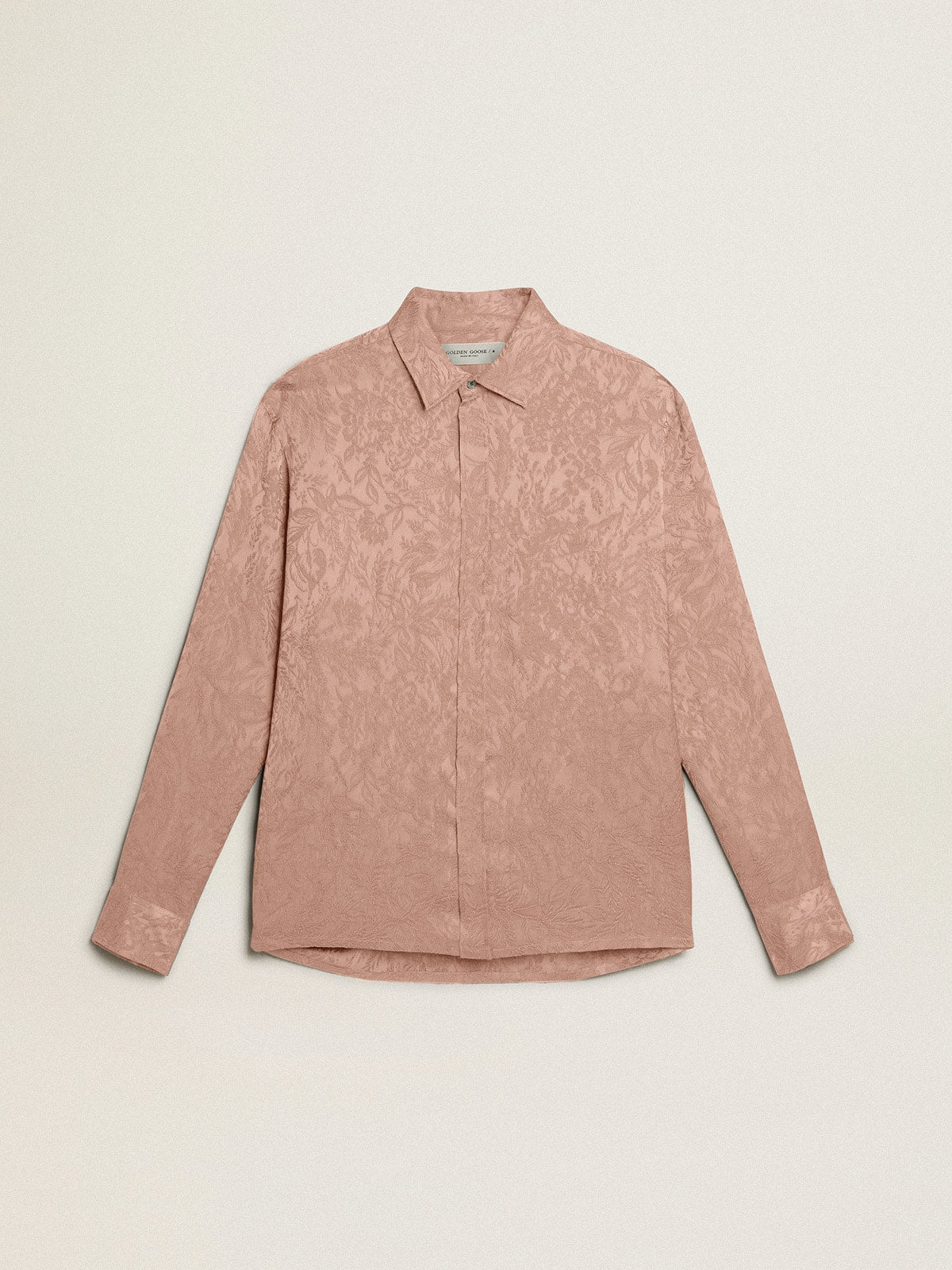 Women's pink viscose shirt with floral pattern - Golden Goose Women