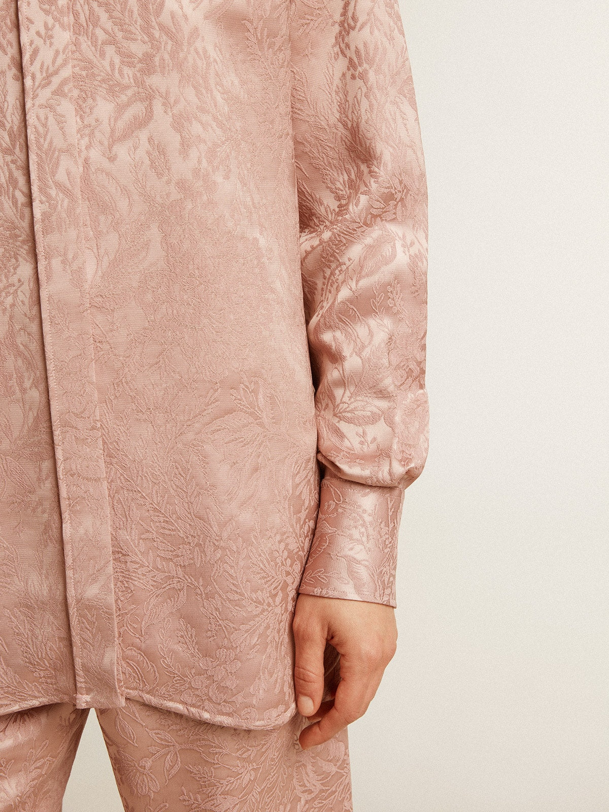 Women's pink viscose shirt with floral pattern - Golden Goose Women