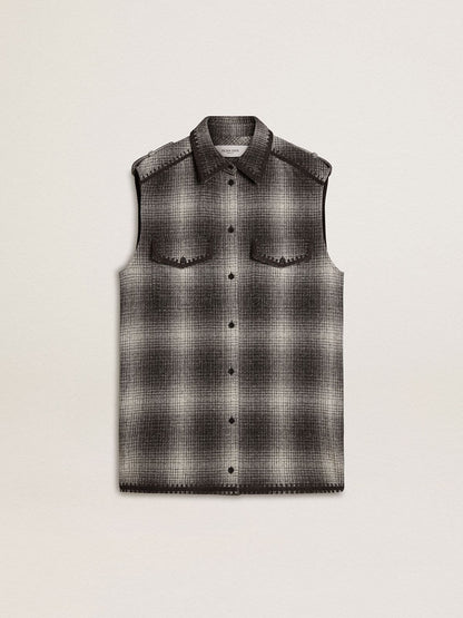 Women's dark gray wool-blend shirt dress - Golden Goose Women
