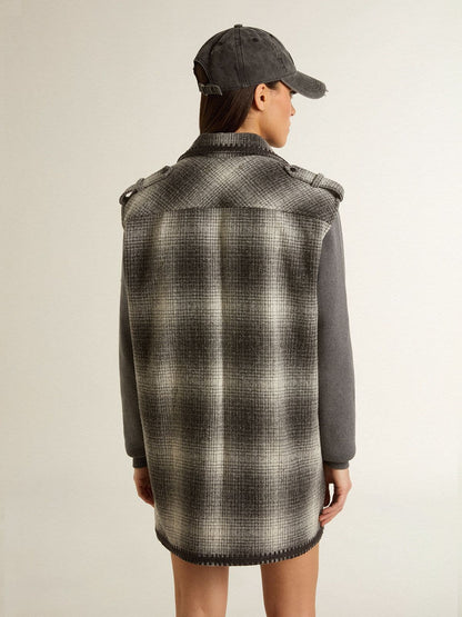 Women's dark gray wool-blend shirt dress - Golden Goose Women