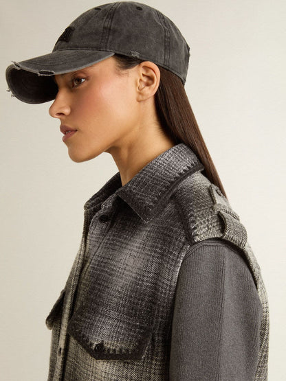 Women's dark gray wool-blend shirt dress - Golden Goose Women