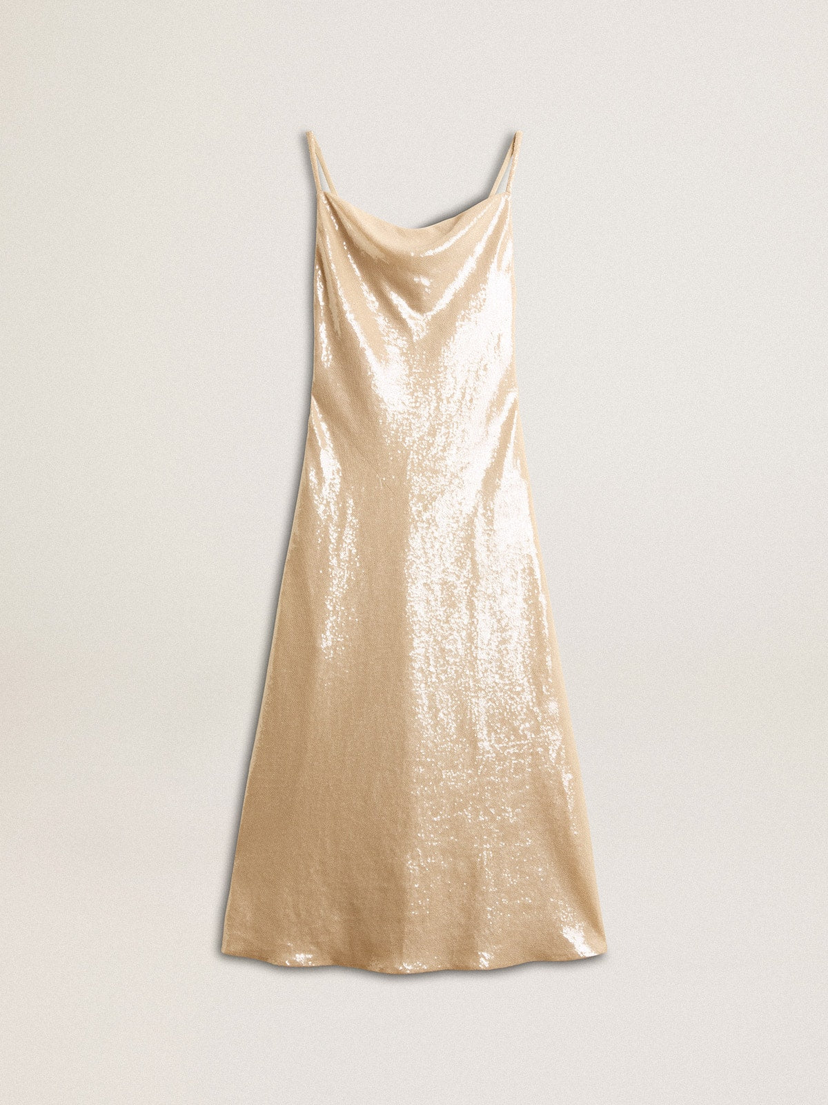 Sleep dress in parchment-colored sequins - Golden Goose Women