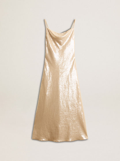 Sleep dress in parchment-colored sequins - Golden Goose Women