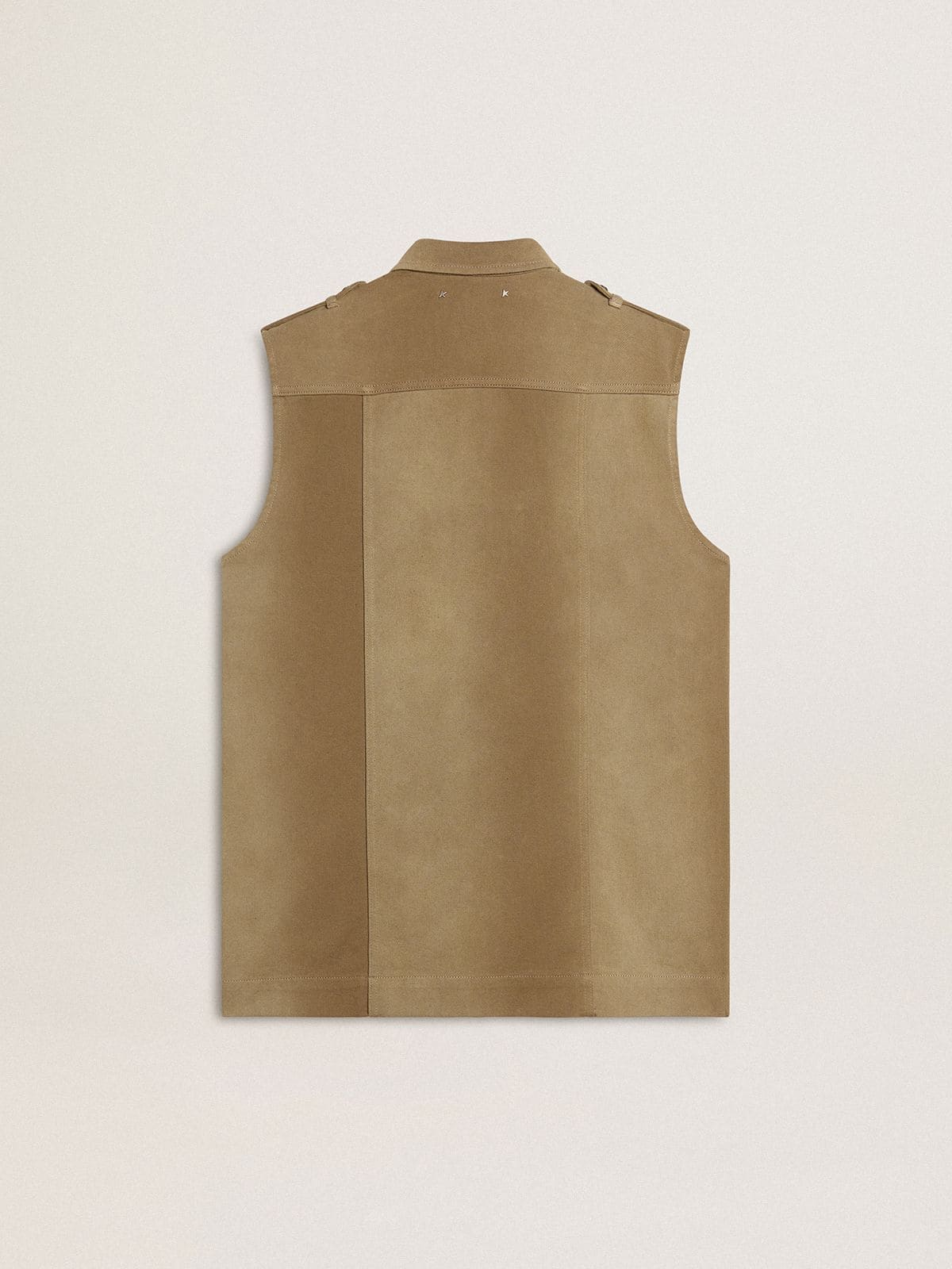 Women's shirt dress in sand-colored denim with military details - Golden Goose Women