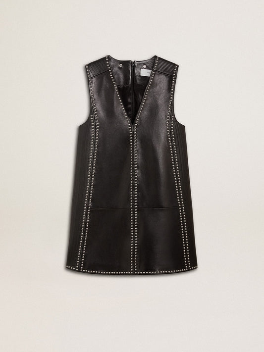 Women’s black nappa leather dress with studs - Golden Goose Women