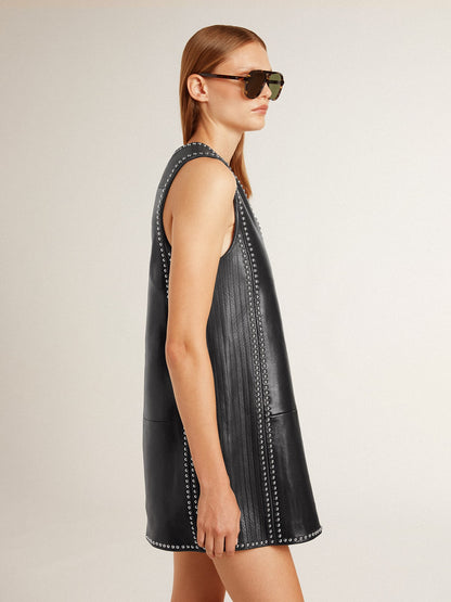 Women’s black nappa leather dress with studs - Golden Goose Women