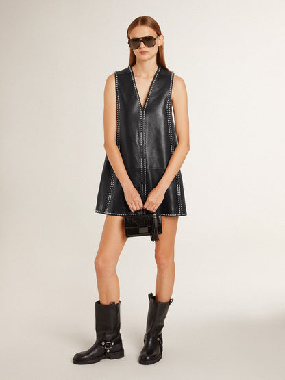 Women’s black nappa leather dress with studs - Golden Goose Women