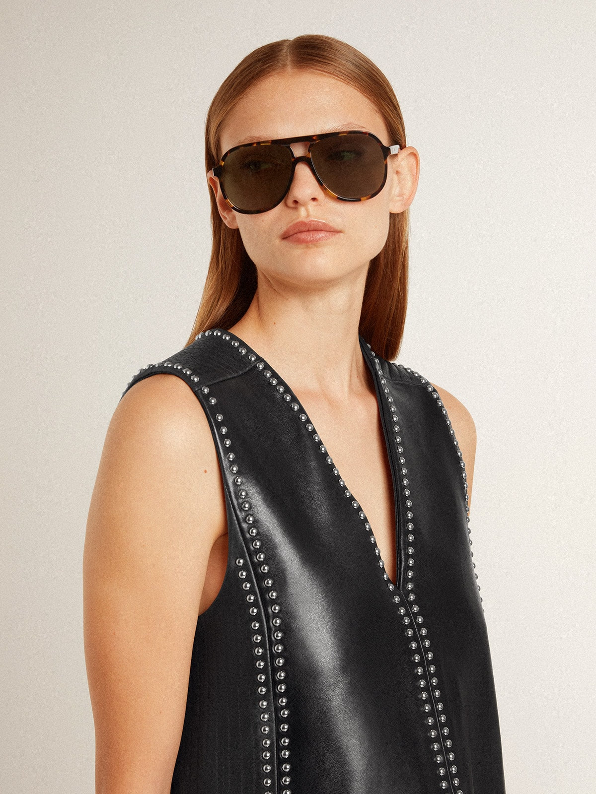 Women’s black nappa leather dress with studs - Golden Goose Women
