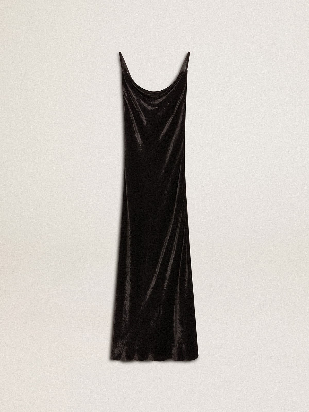 Women's black velvet-effect slip dress - Golden Goose Women