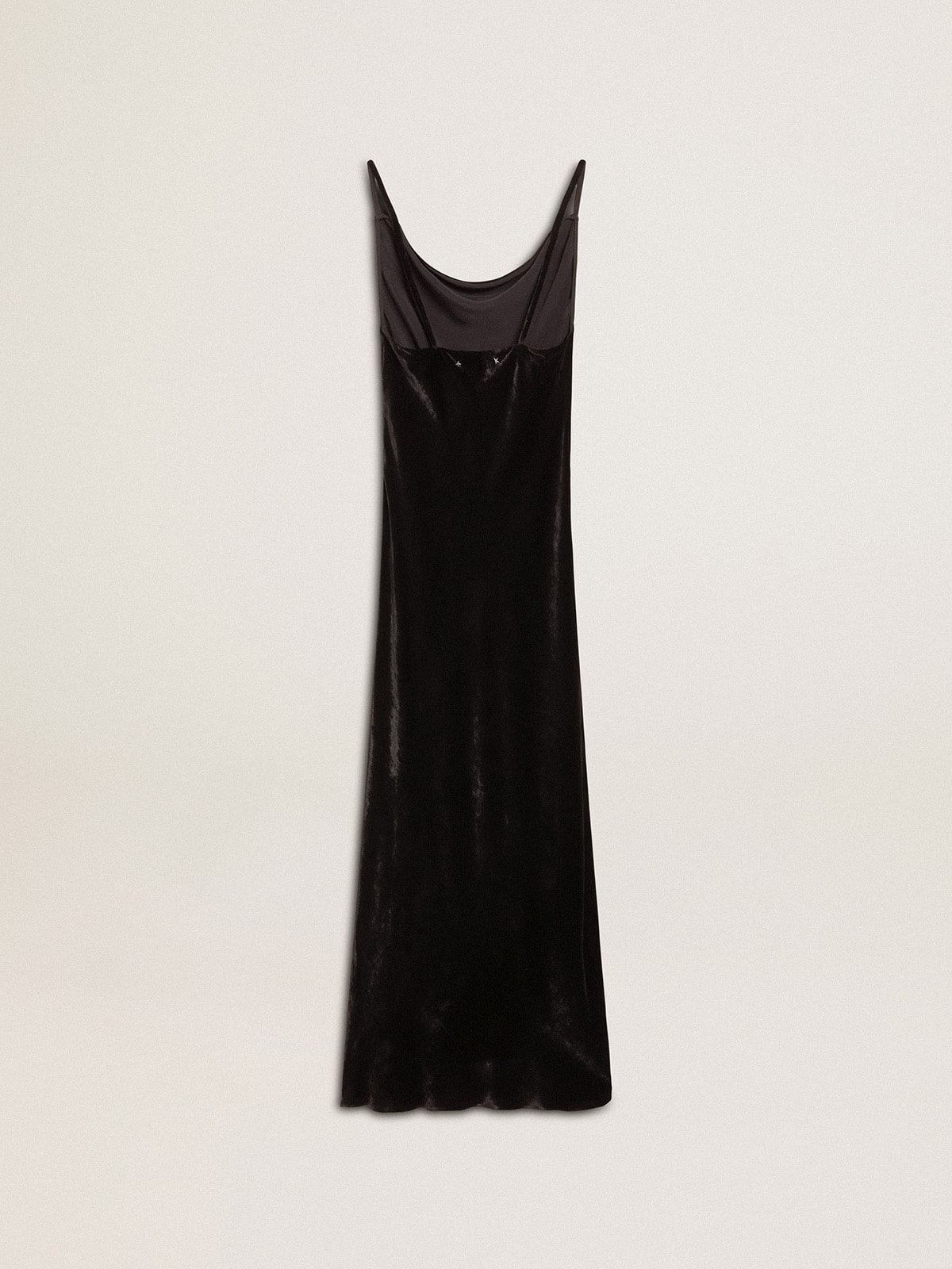 Women's black velvet-effect slip dress - Golden Goose Women