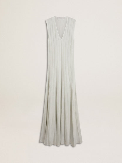 Women’s baby blue dress with vertical striped pattern - Golden Goose Women