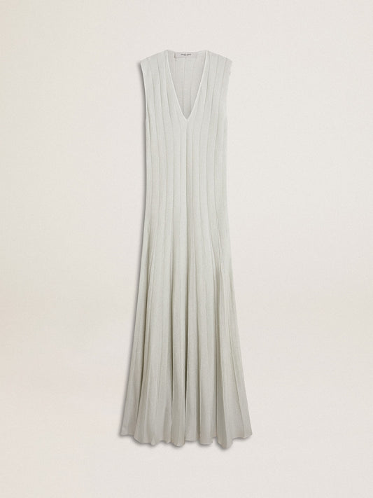 Women’s baby blue dress with vertical striped pattern - Golden Goose Women