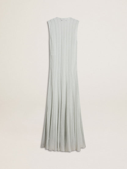 Women’s baby blue dress with vertical striped pattern - Golden Goose Women