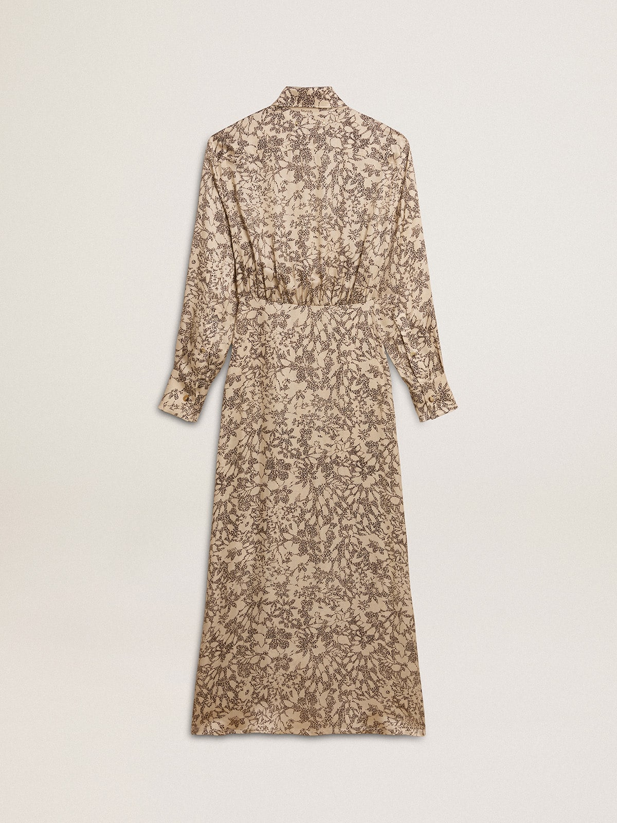 Women's silk-blend midi dress with a floral print - Golden Goose Women