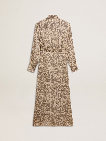 Women's silk-blend midi dress with a floral print - Golden Goose Women