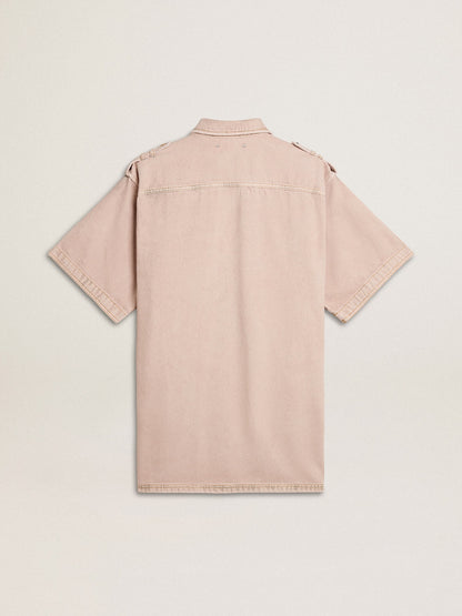 Women's oversized fit pink dyed denim shirt - Golden Goose Women
