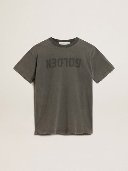 Women's gray T-shirt dress with distressed treatment - Golden Goose Women
