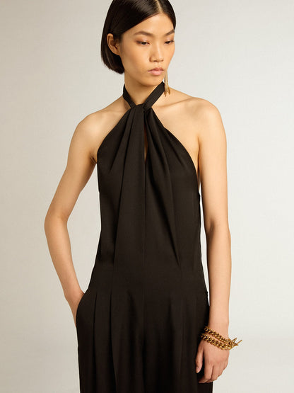 Black wool gabardine jumpsuit - Golden Goose Women