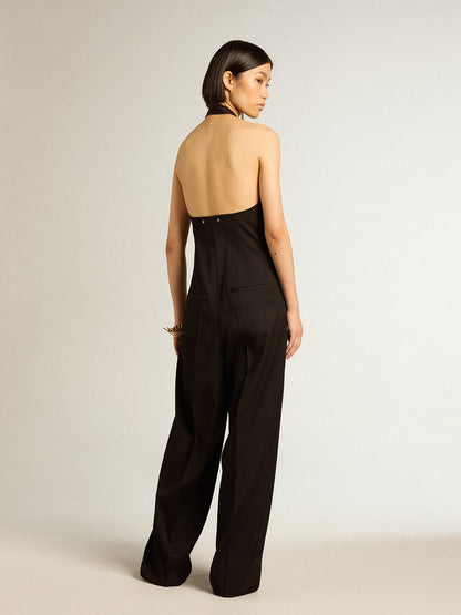 Black wool gabardine jumpsuit - Golden Goose Women