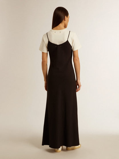 Women’s black slip dress with embroidery - Golden Goose Women