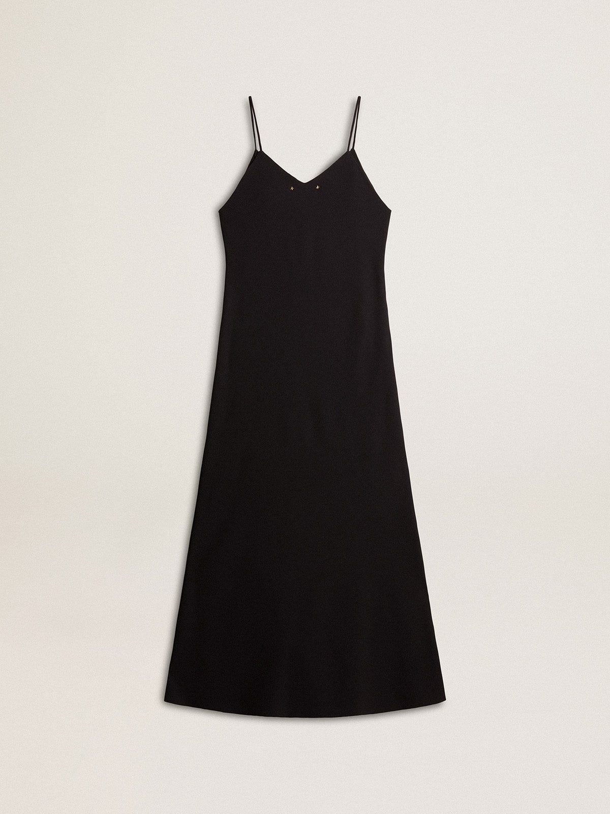 Women’s black slip dress with embroidery - Golden Goose Women