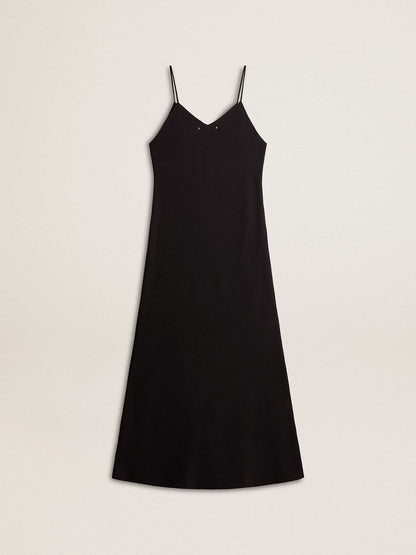 Women’s black slip dress with embroidery - Golden Goose Women