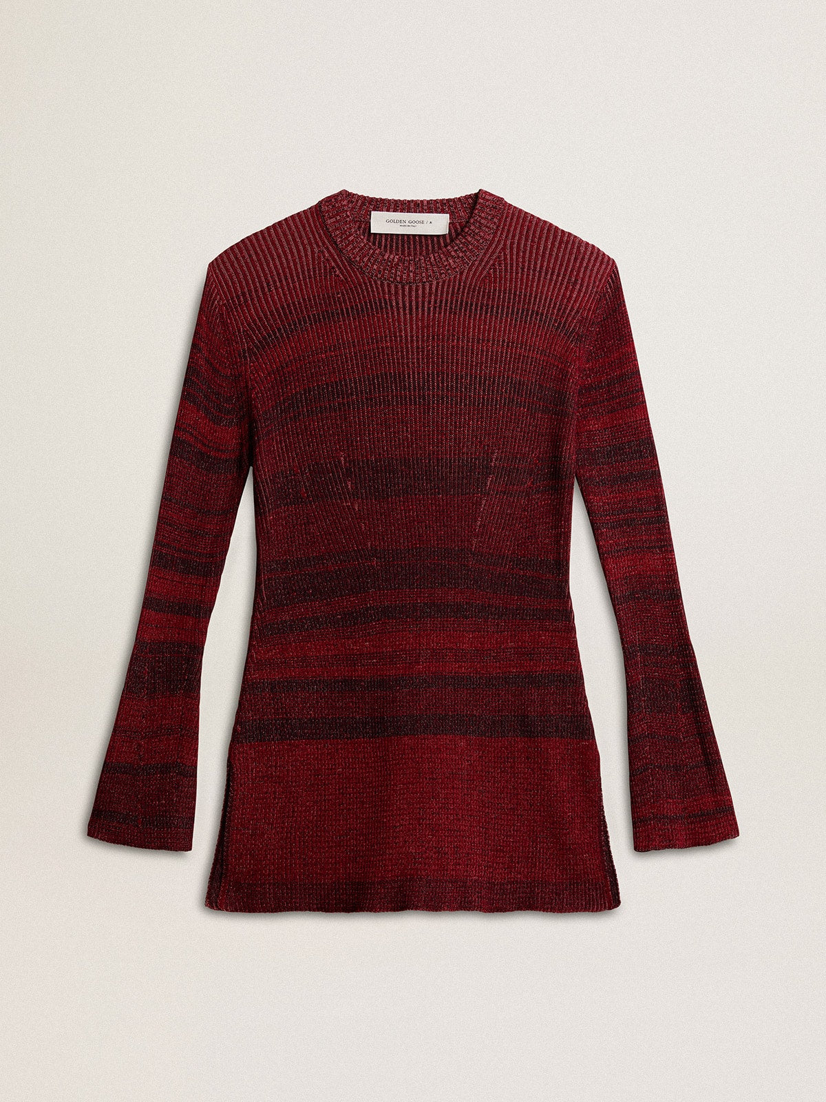 Irregular-striped cotton dress - Golden Goose Women