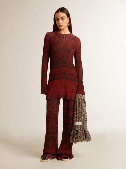 Irregular-striped cotton dress - Golden Goose Women